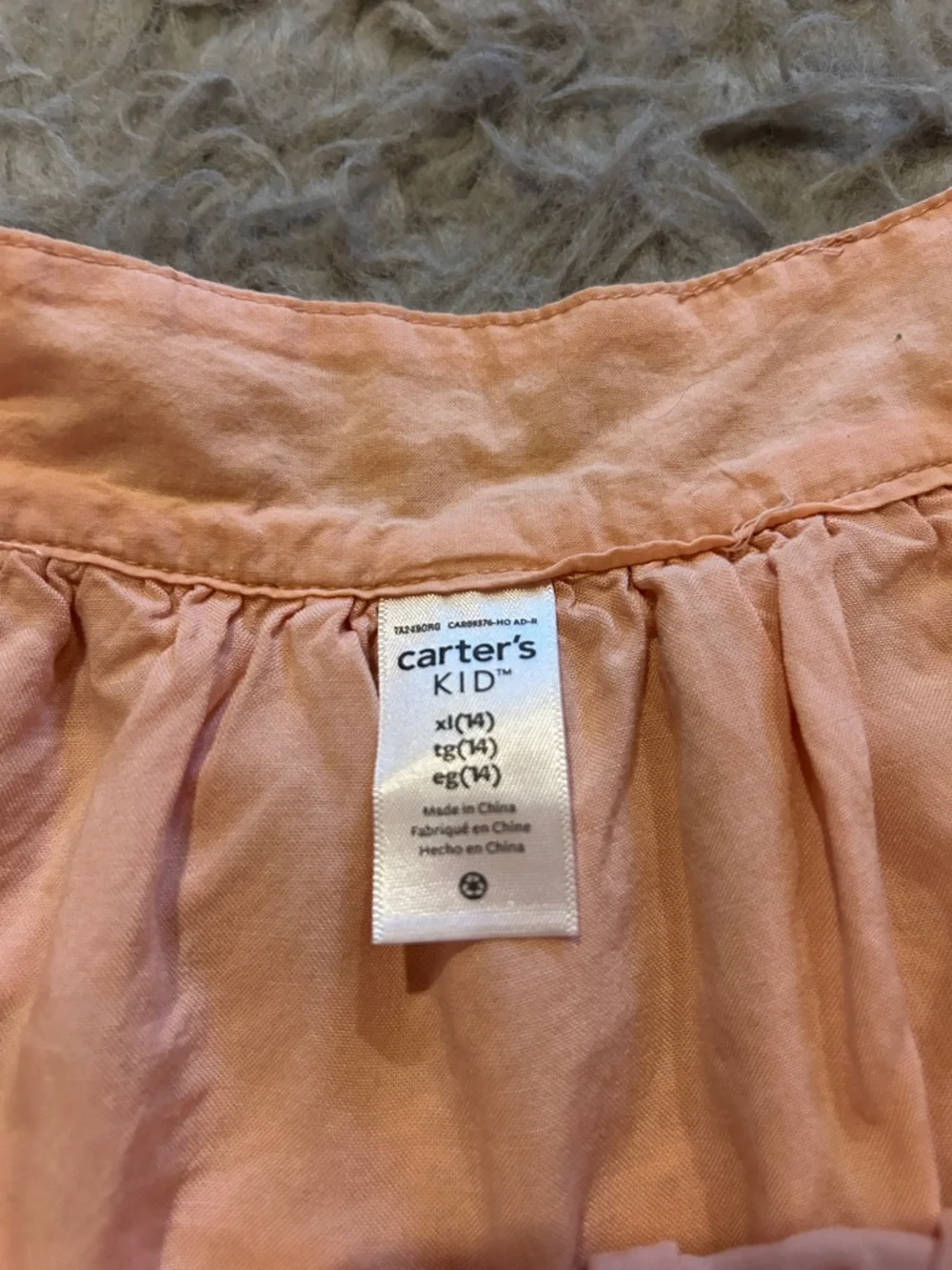 Carters Girls Peach Eyelet Sundress with Ruffle Hem‎